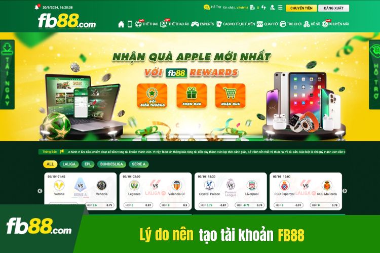 Tại sao nên đăng ký tài khoản và đặt cược tại FB88?