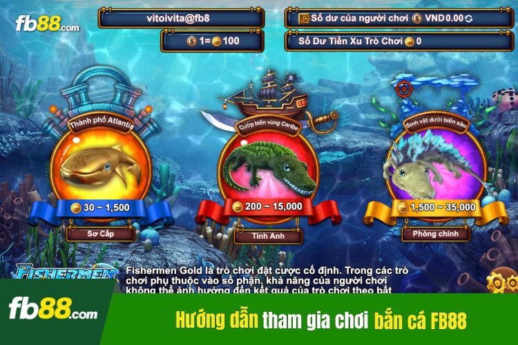 Hướng dẫn tham gia chơi game bắn cá Fb88 chi tiết